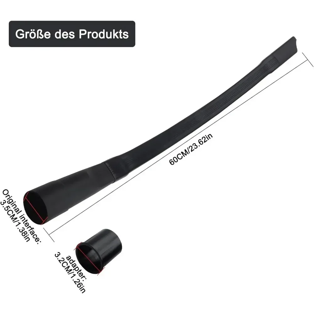 Adaptador de manguera para aspiradora, puerto de repuesto duradero, herramienta para hendiduras negra, Kit de accesorios de esquina Flexible, 35mm-32mm, novedad de 2025