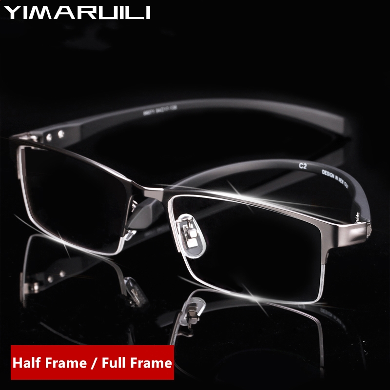 Yimareili-gafas ligeras y cómodas para hombre, anteojos de aleación TR90, de negocios, de medio Marco, con prescripción óptica