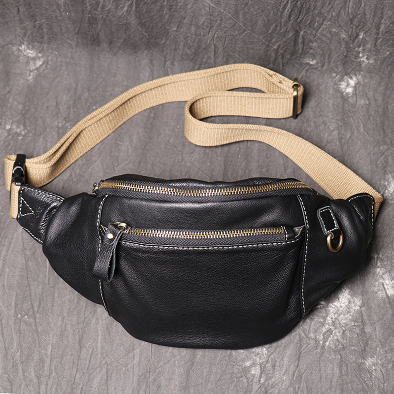 Bolsa de peito de couro genuíno masculina, couro macio, ombro, bolsa tiracolo, telefone móvel, alta qualidade