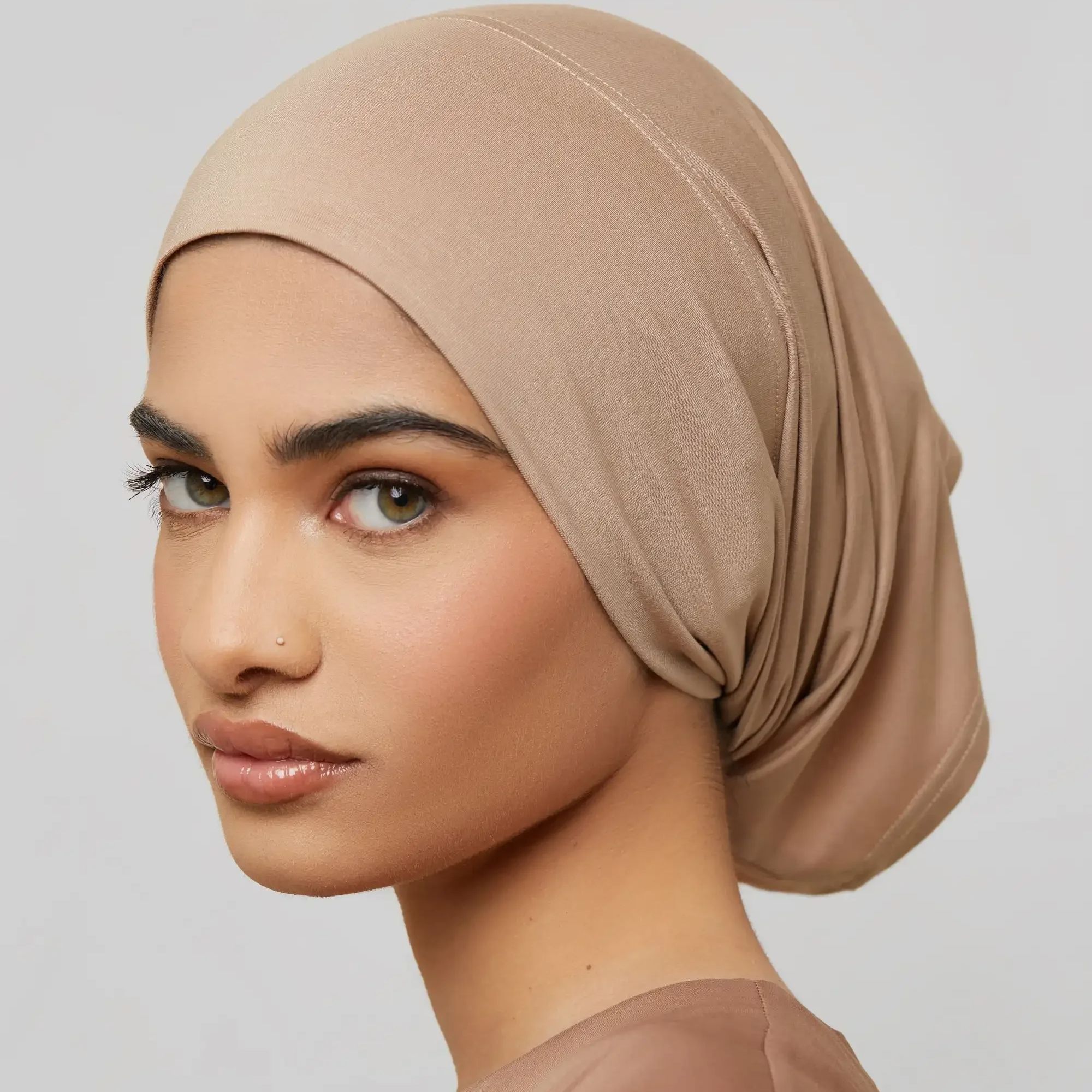พรีเมี่ยมนุ่มมุสลิม Hijab Underscarf หมวกผ้าฝ้ายยืด Turban หมวกอิสลาม Underscarf Bonnet Headscarf แถบคาดศีรษะอิสลาม Turbans