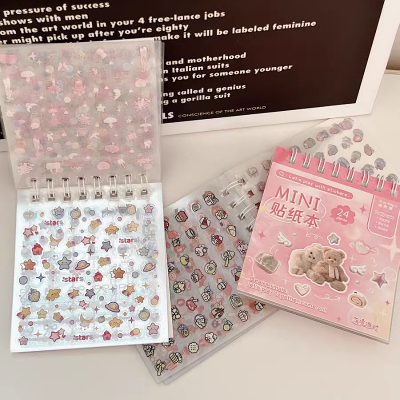 2025 Mini Sticker Book for Kids 300+ DIY Scrapbooking Stickers Kawaii Cartoon Dessert Journal Decal Kawaii Decoration Sticker