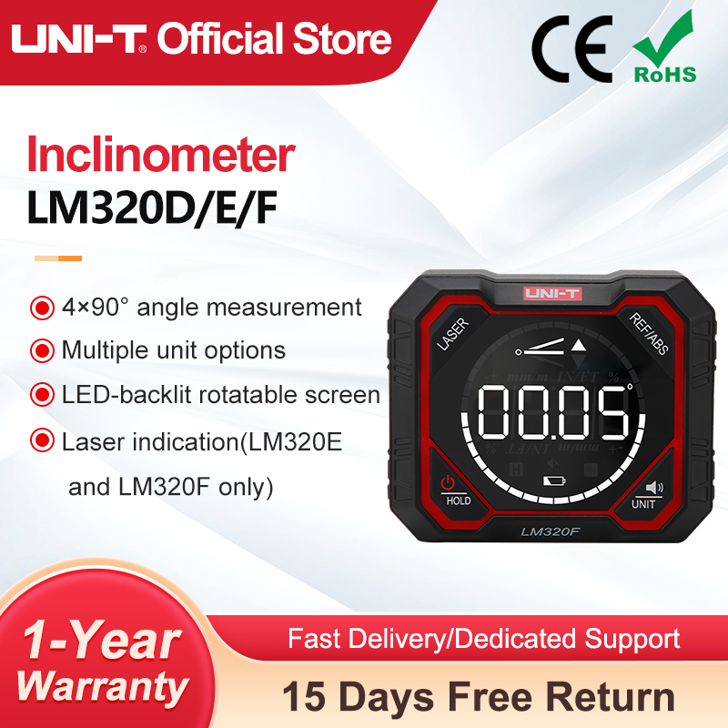UNI-T Hoekmeter LM320F LM320D Elektronisch Niveau Magnetische Inclinometer Digitale Gradenboog LM320C Hoekzoeker Bevel Box