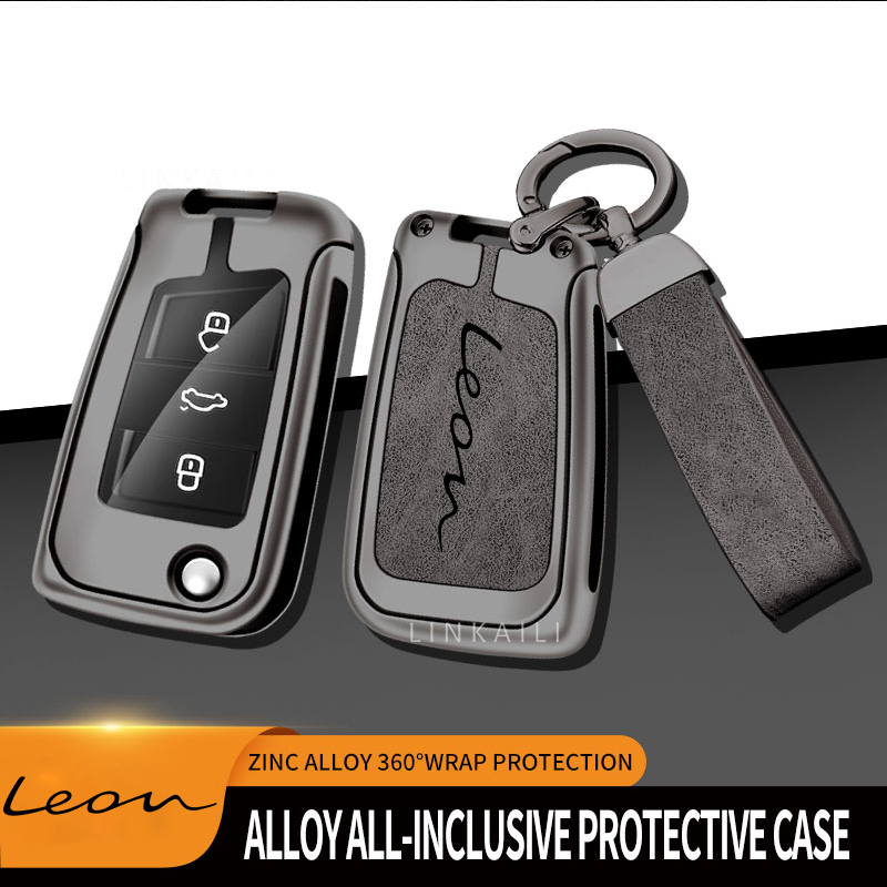Autoschlüsseletui, geeignet für FR Cupra Leon, Auto-Schlüsselanhänger-Etui, Metall, hochwertiges Autoschlüsseletui, Auto-Innenzubehör