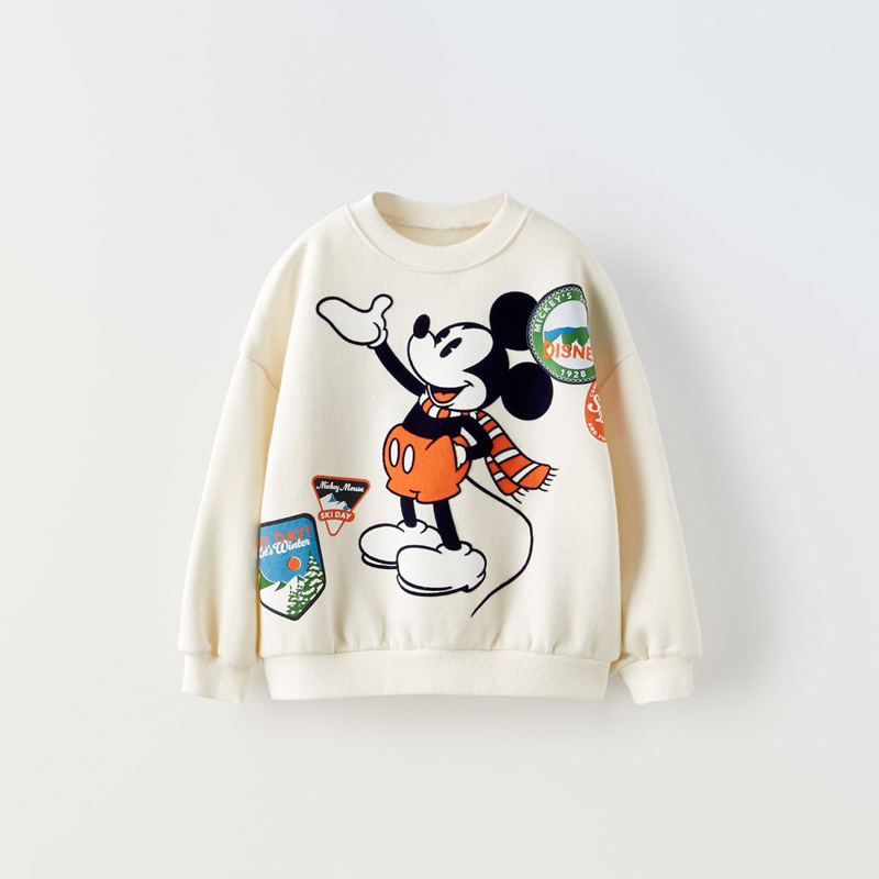Nueva sudadera de Mickey de primavera, Tops holgados de moda de manga larga con cuello redondo, sudaderas con capucha informales para niños, ropa para niños, suéter de dibujos animados