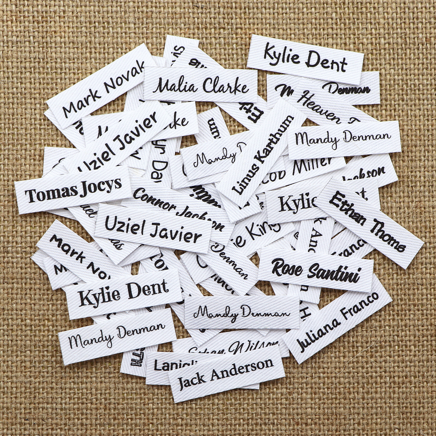 Label Setrika Kustom, Nama Personalisasi, Pakaian, Nama Anak, Label Sekolah, Label Merek (YT008)