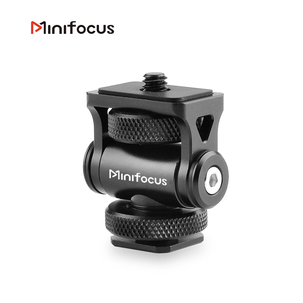 Soporte para Monitor Minifocus, soporte de zapata fría para cámara, monitores de campo, micrófono, zapata, soporte de montaje ajustable con inclinación de 180 grados
