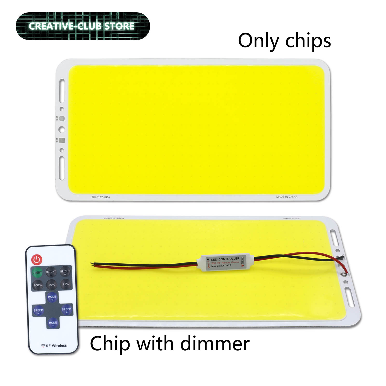 Dimmable 100W DC12V-14V LED COB Light Panel with Dimmer Matrix LED Board for Reading Lamp Door Dome Festoon License Plate Light