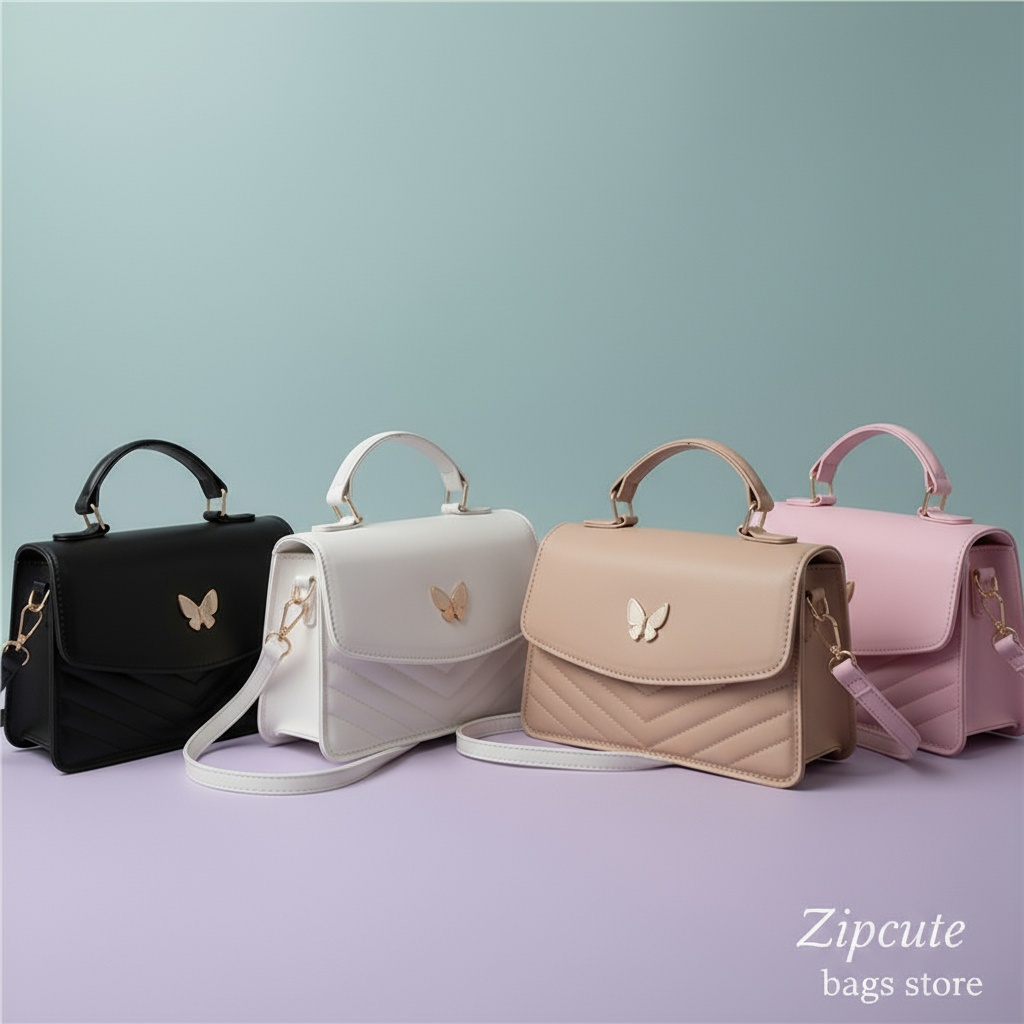 Lucky vlindertas dames nieuwe mode effen kleur eenvoudige textuur trend mooie casual schoudertas draagbaar klein