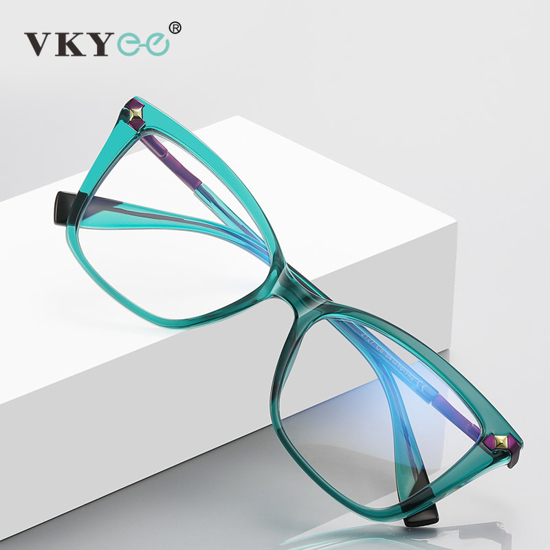 Vicky ปกติ CAT EYE กรอบแว่นสายตาสั้น hyperopia ผู้หญิงอ่าน CR39 Anti Blue Light Optical กรอบแว่นตา PFD2127