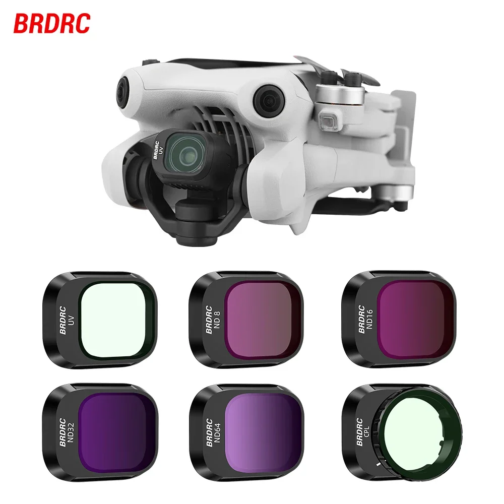 Фильтры для объектива BRDRC для DJI Mini 4 Pro UV CPL ND8/ND16/ND32 ND64, набор фильтров нейтральной плотности/ND PL, аксессуары для фотосъемки дронов