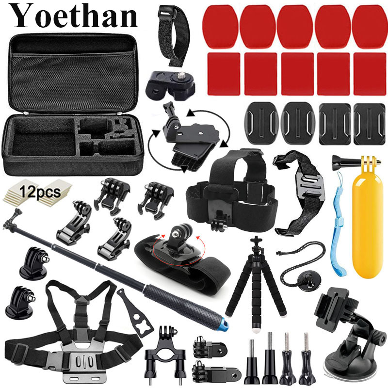 Yoethan Kit d'accessoires pour Gopro Hero 13 12 11 10 9 8 7 6 5 4 3 noir Max Go Pro Session YI 4K SJCAM EKEN Osmo AKASO accessoire