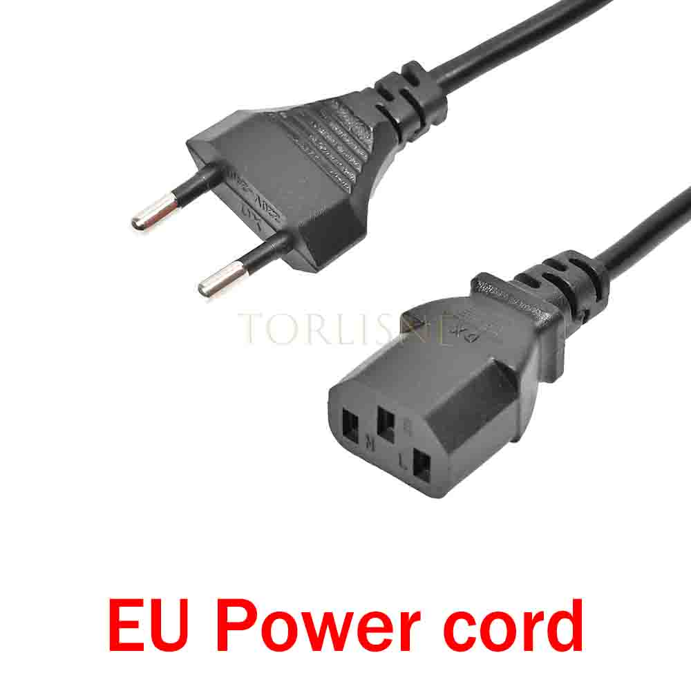 AC Power Cord Lead 3 Pin EU European PLUG PC LCD LED Cable Prong Laptop, 1.2M Pure Copper Power Cord