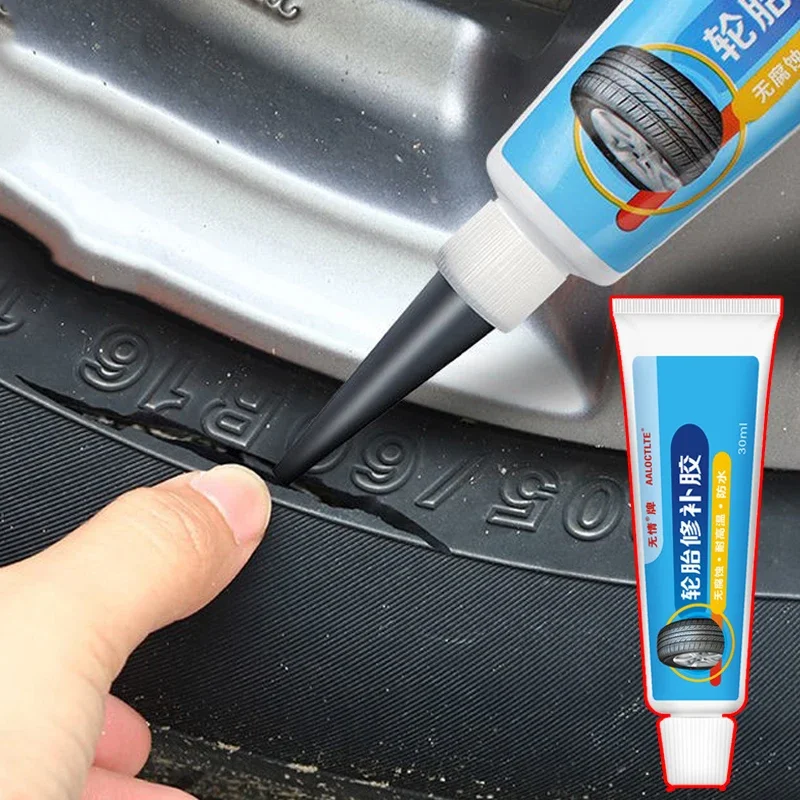 Pegamento de goma fuerte líquido instantáneo para reparación de neumáticos negro, pegamento adhesivo no corrosivo de goma resistente al desgaste, herramientas fuertes instantáneas para coche