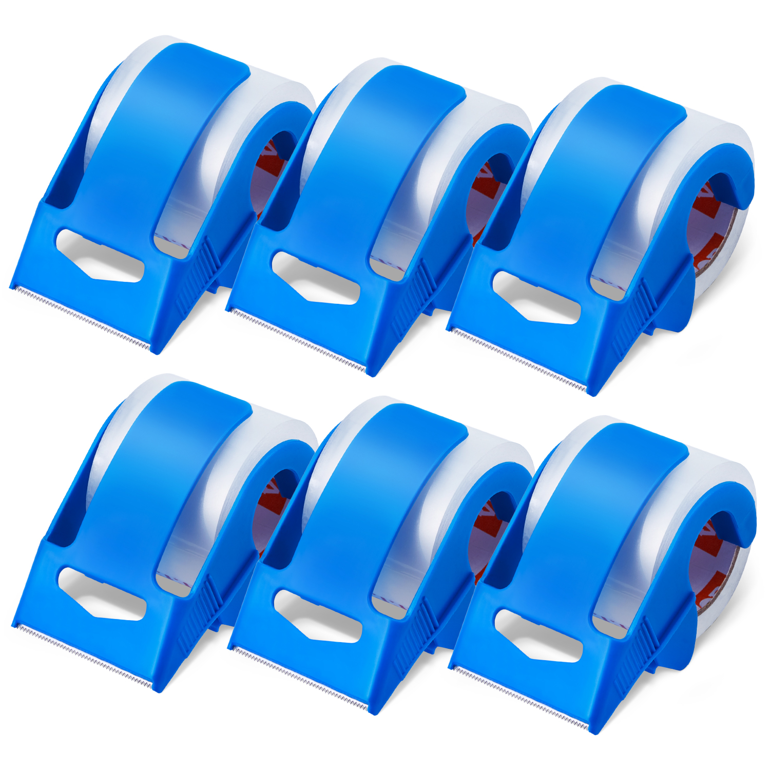 SucceBuy 1,5 Zoll Kern, 6 Rollen, transparentes Verpackungsband mit Spender, 2,7 Mil Versandband, entworfen für die Aufbewahrung von Umzugskartons