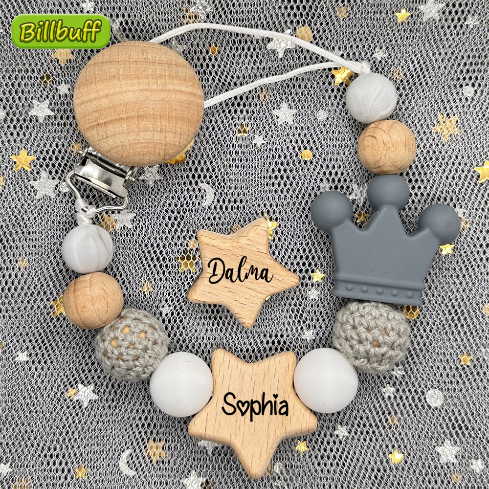 Nome personalizado personalizado bebê chupeta clipe urso chupeta titular corrente para dentição do bebê chupeta mastigar brinquedo grau alimentício manequim clipes