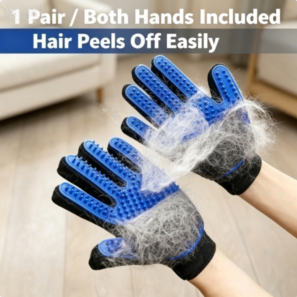 2pcs Pet Grooming Gloves Pair Dog Cat Shedding Hair Remover Mitts Massage Brush for Home Dorm Apartment Office All Season Shedding Season Gift