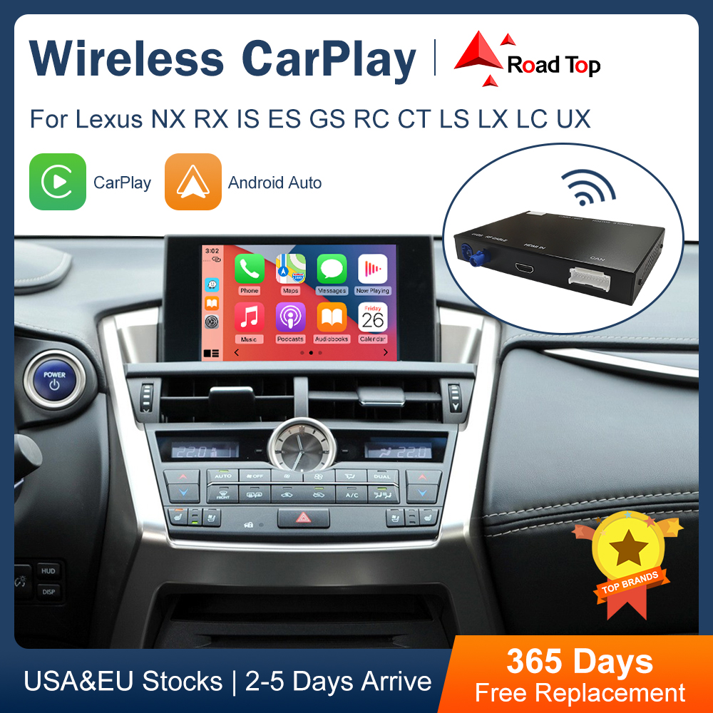 CarPlay inalámbrico Android Auto para Lexus NX RX IS ES GS RC CT LS LX LC UX GX 2014-2019, con funciones de reproducción de coche Mirror Link