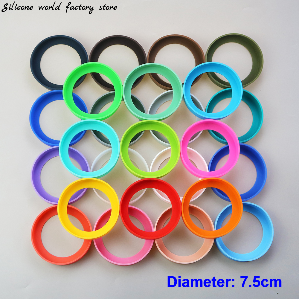 28 Kleuren 7.5Cm Siliconen Cup Bottom Cover 75Mm Cup Bodem Ring Coaster Mouw Schede Slijtvaste Anti-Fall Bottom Cover