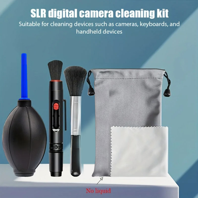 Slr Digital Mirrorless ชุดทําความสะอาดกล้องแล็ปท็อปหน้าจอคีย์บอร์ดเป่าอากาศเหมาะสําหรับ Canon Nikon ชุดทําความสะอาดผ้าเลนส์