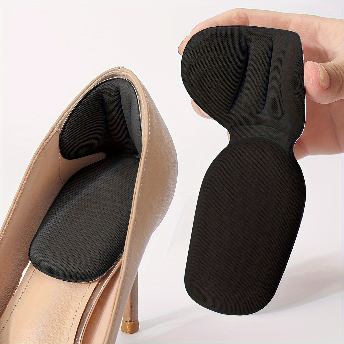 Double-Layer Thick T-Shaped Foam Heel Pad And Heel Cup - Soft, Breathable, Non-Slip, Durable, Comfortable To Wear In High Heels