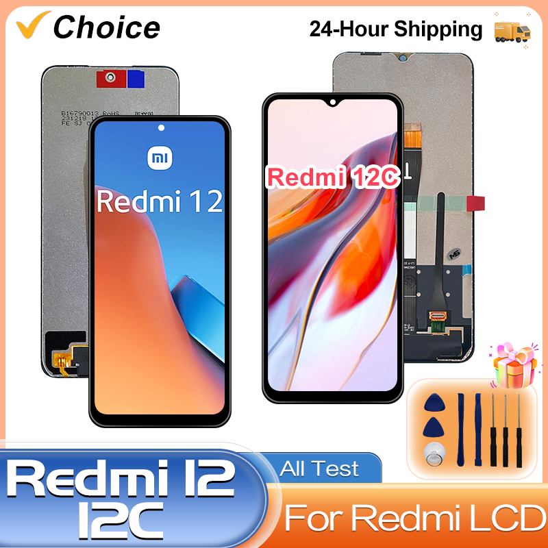 Xiaomi Redmi 12c,pco c55,23053rn02a,22120rn86i用の交換用タッチスクリーン