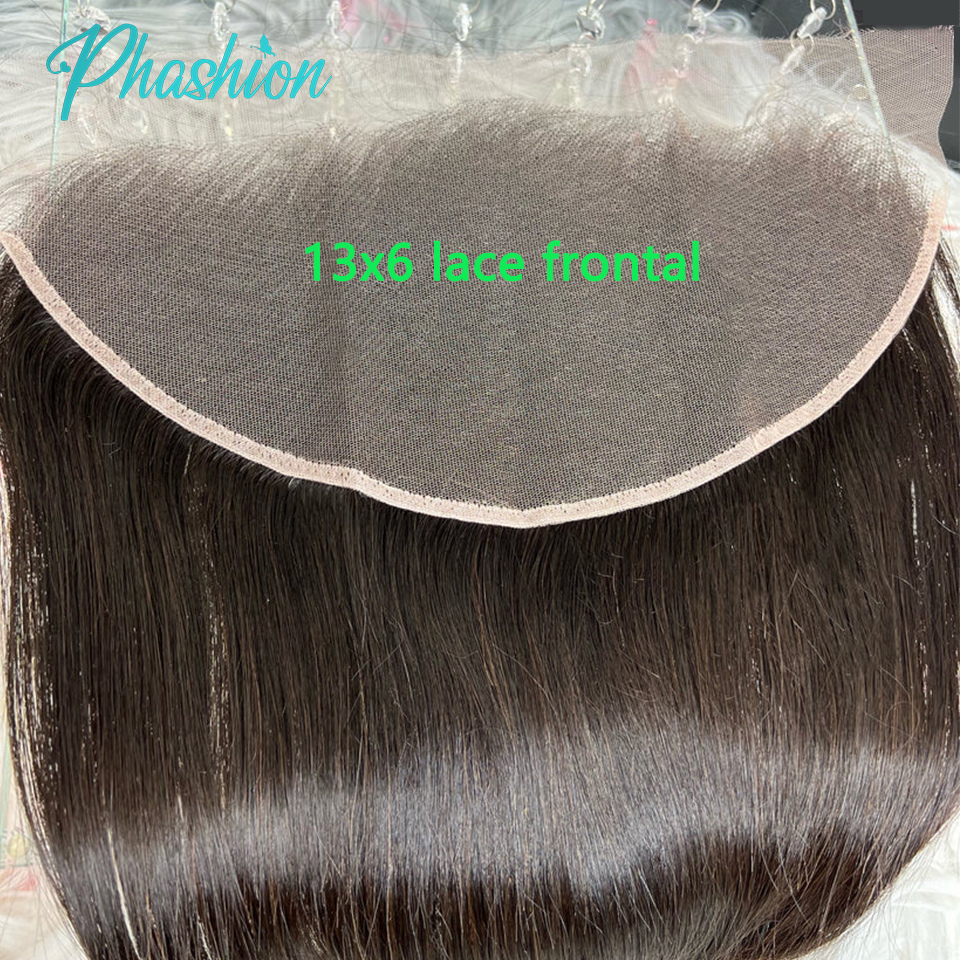Phashion 26, 28, 30 дюймов, 13x6, только кружево спереди, прямые, предварительно выщипанные, швейцарские, прозрачные, с объемной волной, 100% человеческие волосы Remy