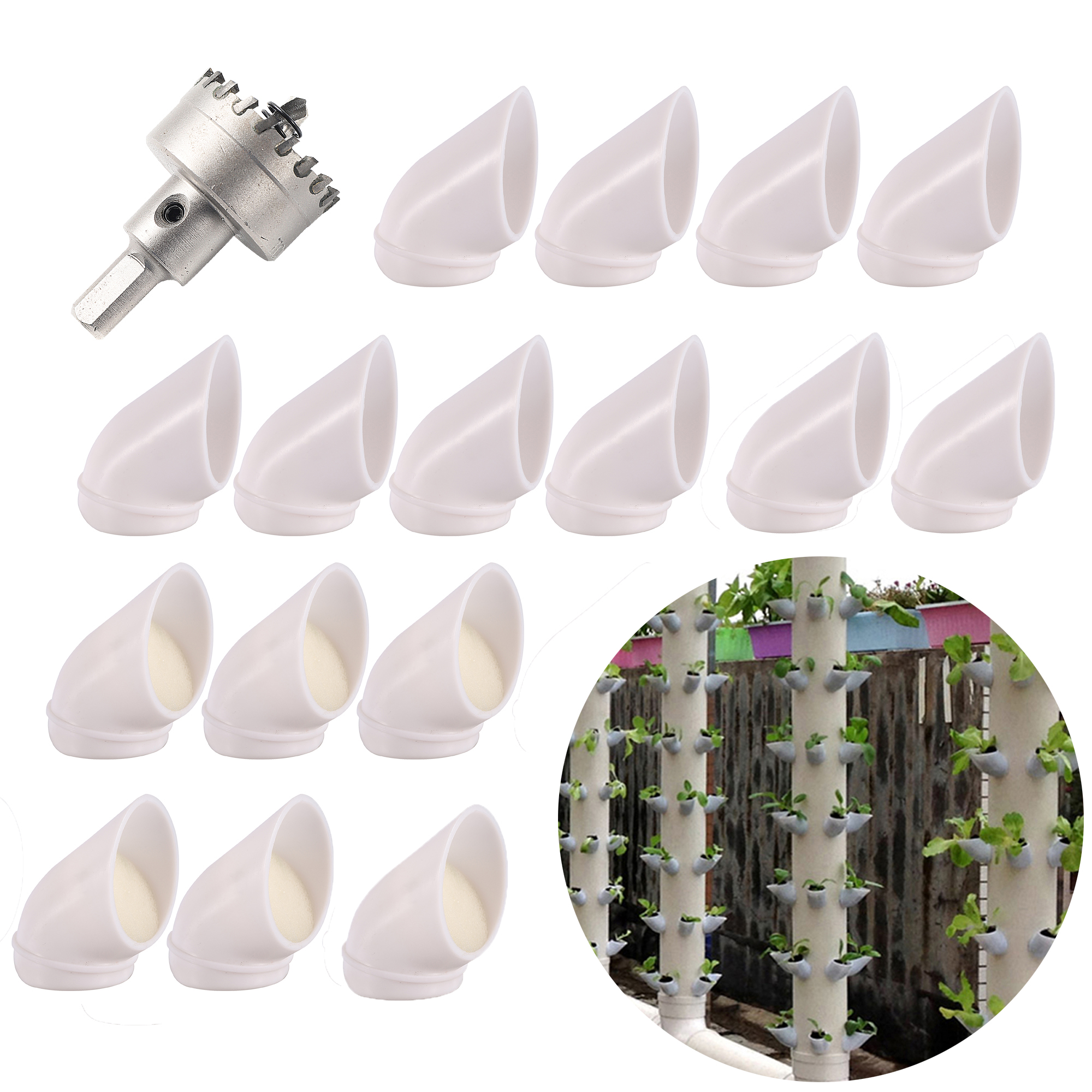 Sistema de plantación hidropónica de frutas y verduras Lita, dispositivo hidropónico sin suelo para jardín, taladro multidiente de aleación
