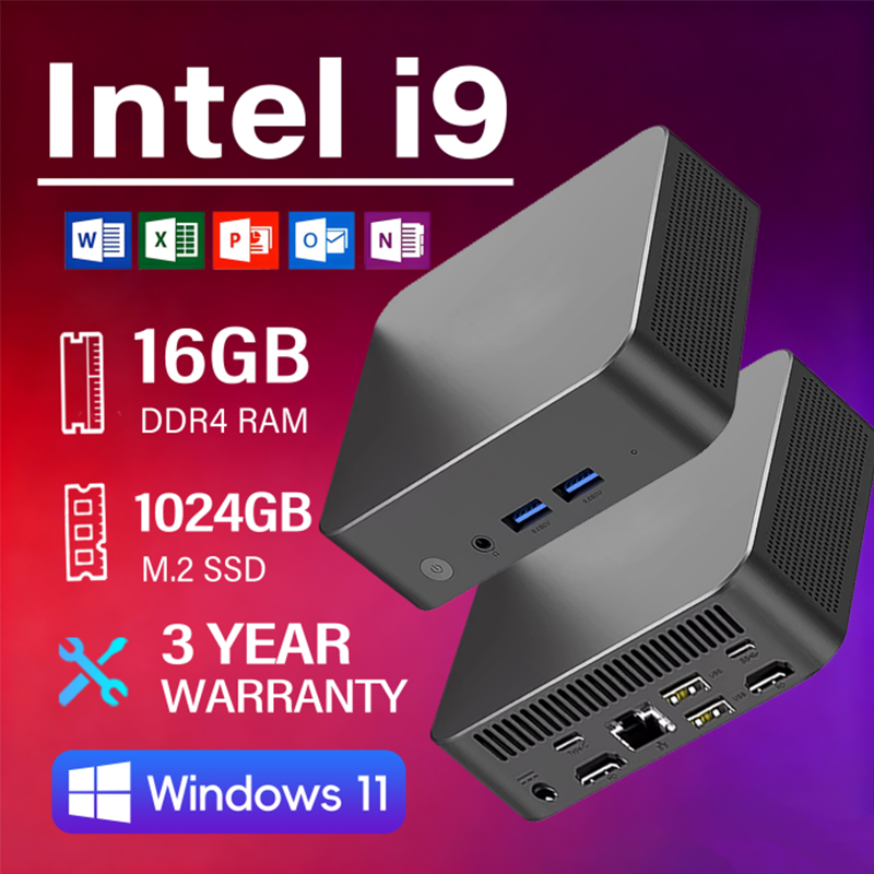 Windows 11 intel i9 MINI PC Intel Core i9 8950HK/Core i3 6100U MINI Host 16GB DDR4 2048GB SSD  WIFI 6 BT5.2 Gaming MINI PC