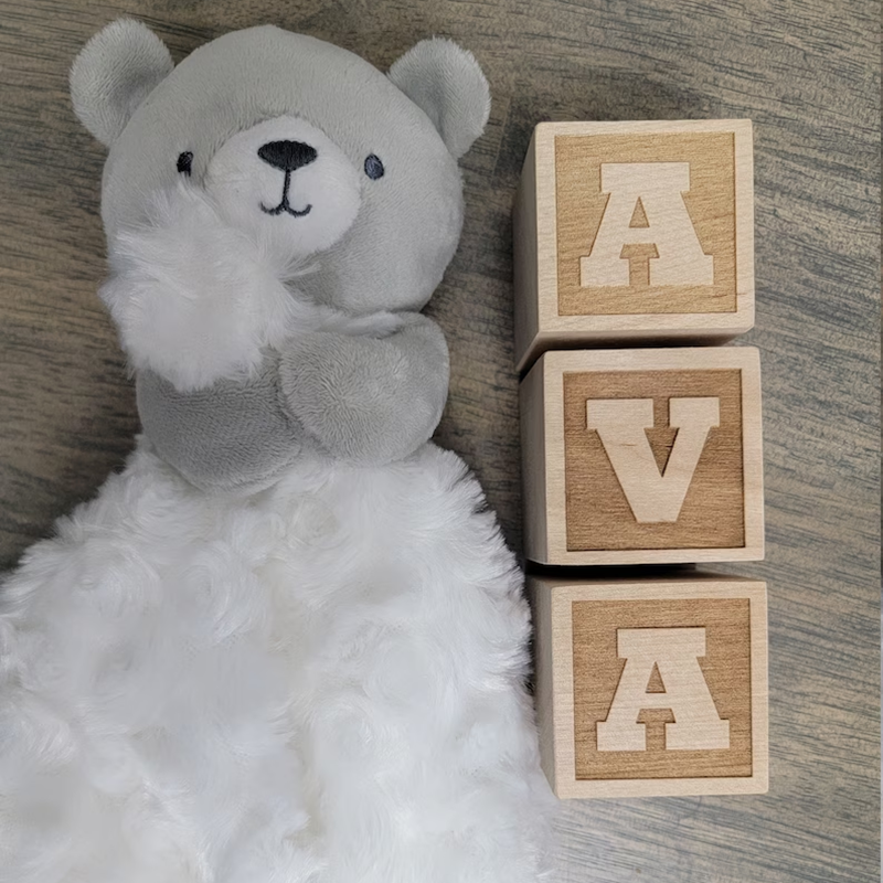 Bloques de Madera Personalizados con Nombre, Alfabeto, Nombre de Bebé, Grabado para Guardería, Regalo de Bienvenida para Baby Shower, Navidad, Decoración para Habitación Infantil