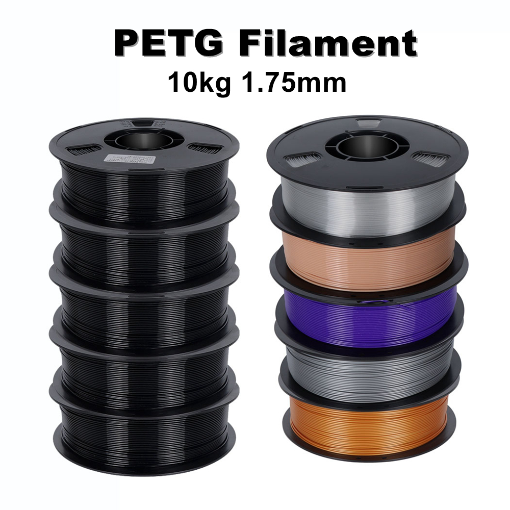 Filament noir pour imprimante 3D, bobine en plastique, matériel PETG, lot de 10kg, 1.75mm, document Assad, 22lb, 1 kg/rouleau
