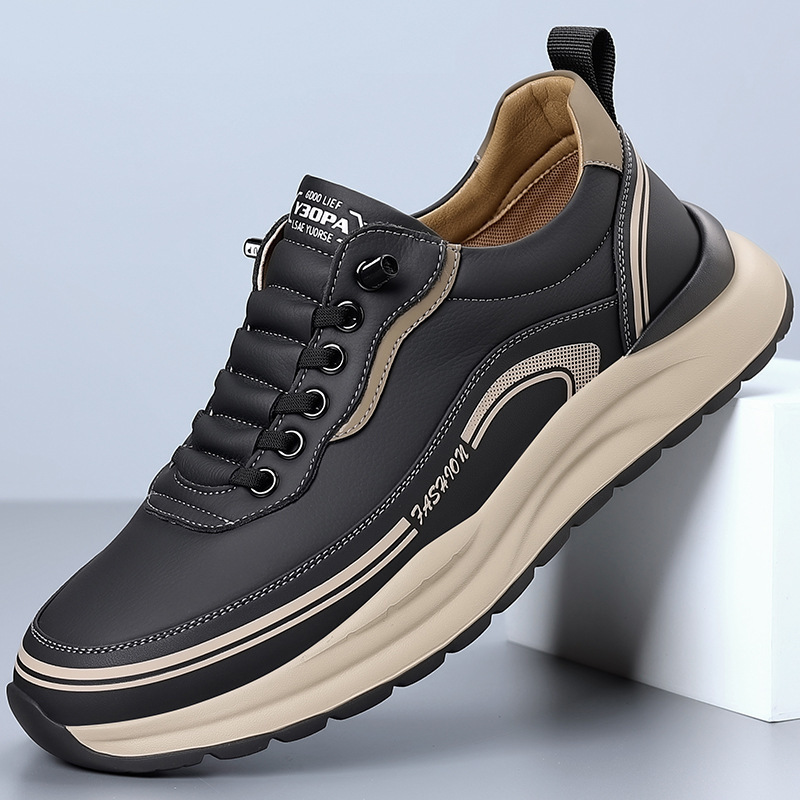 Heren lederen vrijetijdsschoenen instapper Comfortabel ademend Lichtgewicht antislip waterdichte loafers voor de groothandel