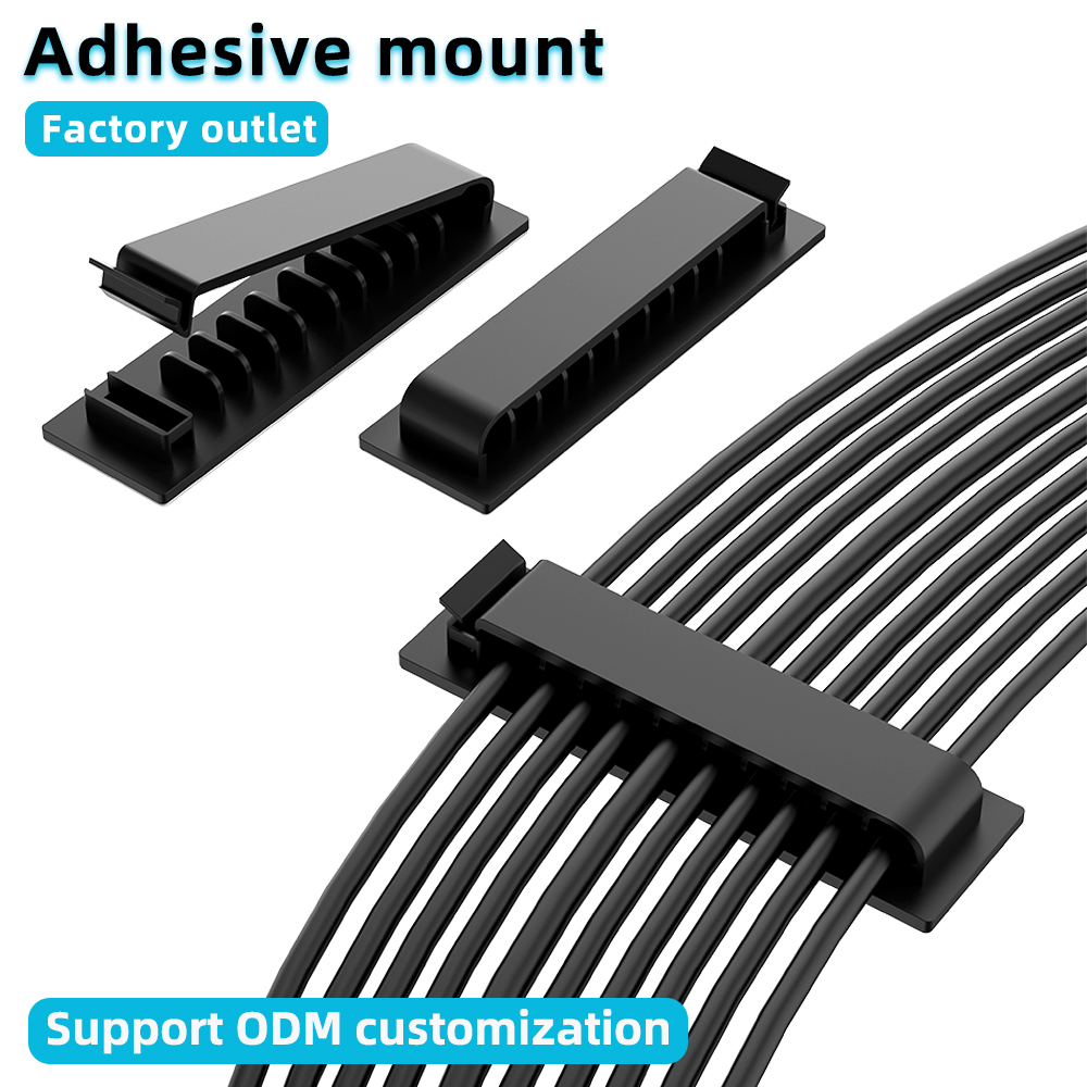Organizador de cables autoadhesivo con 5/8/10 ranuras, Clips, soporte para cables para oficina, TV, PC, Ethernet debajo del escritorio, gestión de cables USB, 1/3/5 Uds.