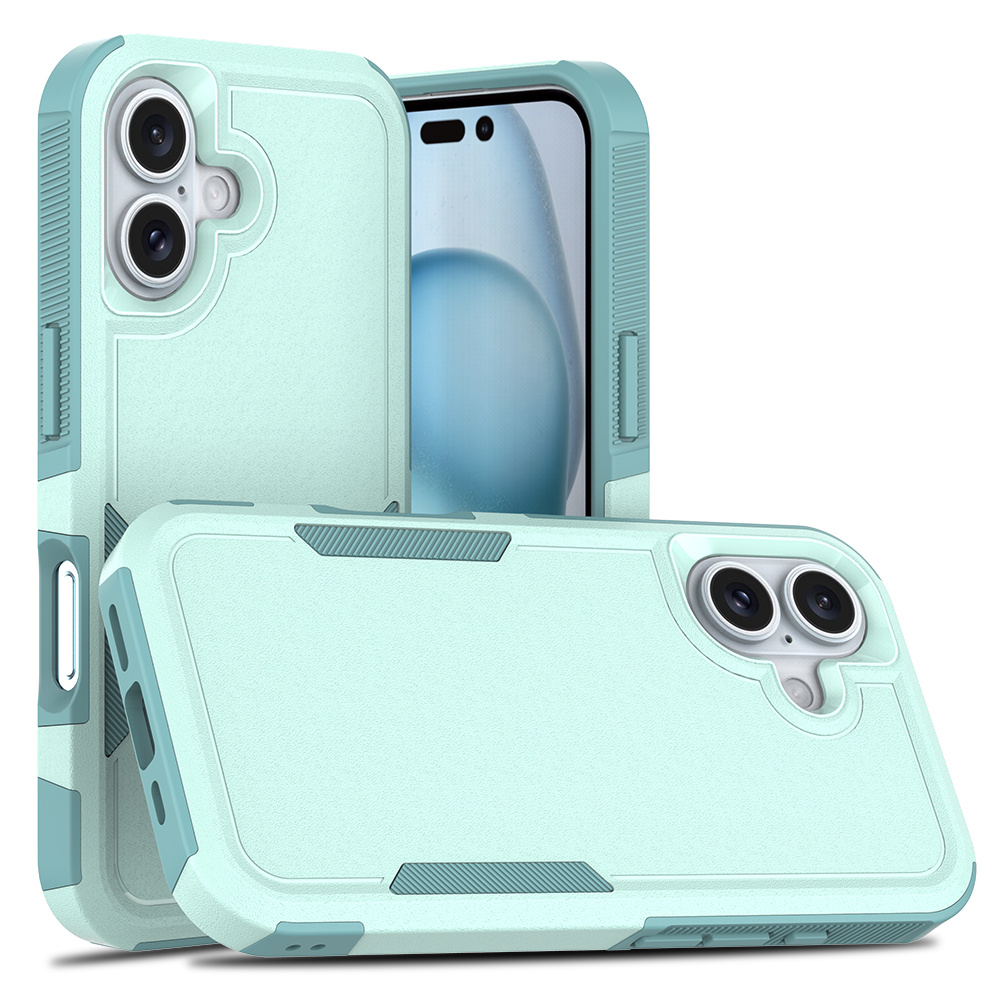 Schokbestendig tweelaags bescherming telefoonhoesje voor iPhone 17 16 15 11 12 13 14 Pro Max X R luxe contrasterende pantser anti-drop cover