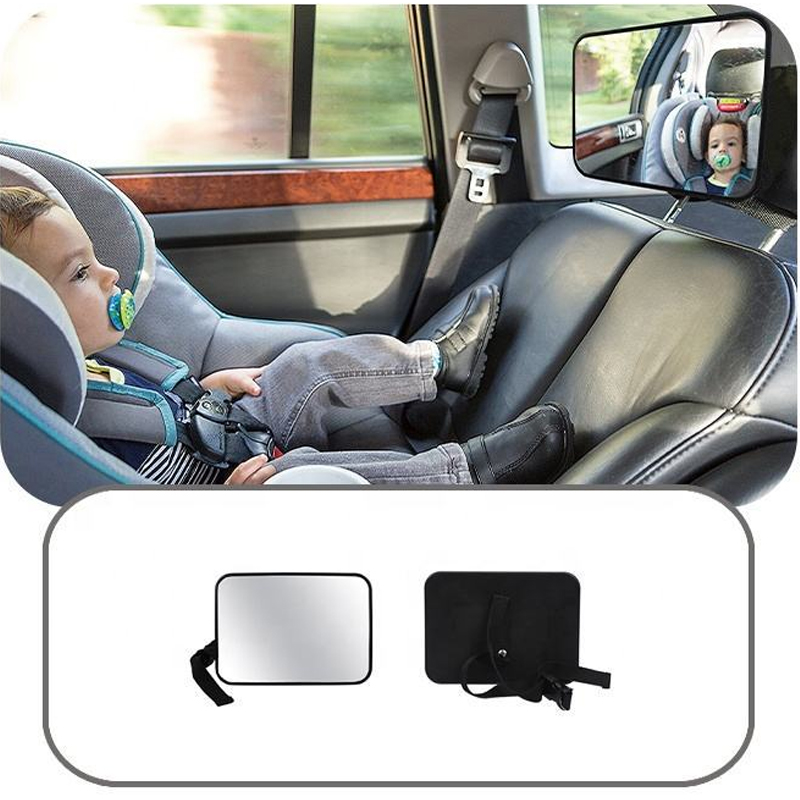 Espelho retrovisor largo ajustável para assento traseiro de carro, assento para bebê/criança, monitor de segurança, encosto de cabeça, estilo interior de carro de alta qualidade