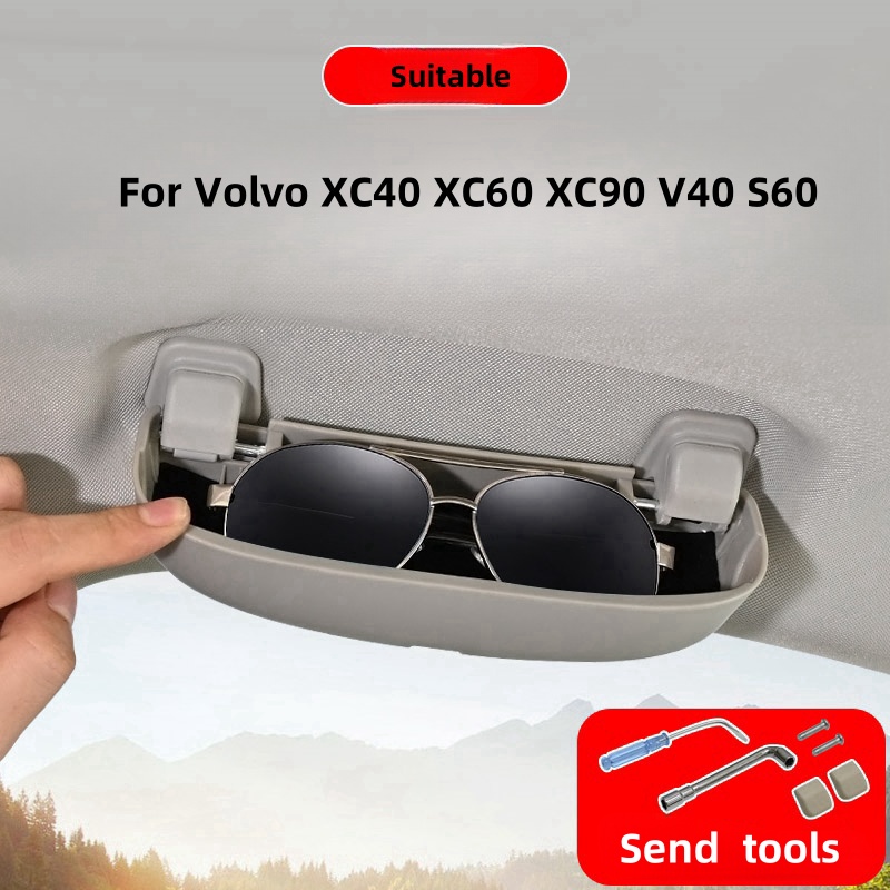Étui à lunettes pour Volvo XC40 XC60 XC90 V40 S60 ABS, porte-lunettes de soleil de voiture, boîte de rangement, accessoires de lunettes automobiles