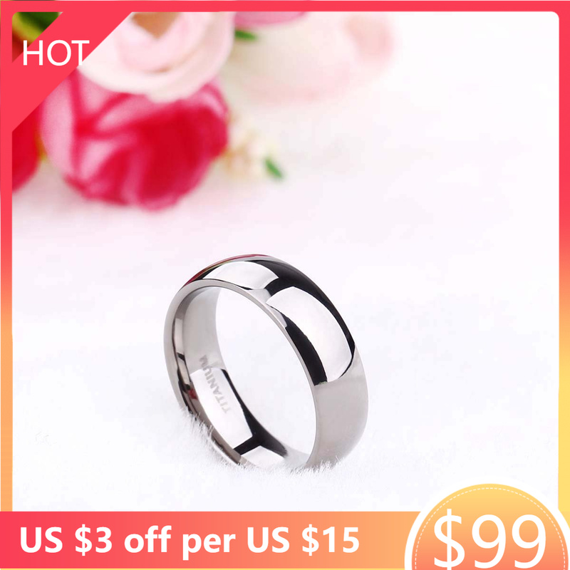 Kolmnsta 2/4/6/8mm Mens Wedding Band Polished Women Titanium Simple Engagement Classic Rings Black Silver Color Lady anel 3-15