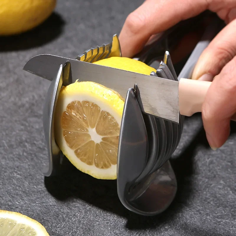Gadget da cucina pratico supporto per cipolla in acciaio inossidabile affettatrice per pomodoro e patate taglierina per frutta e verdura strumenti di cottura di sicurezza accessori