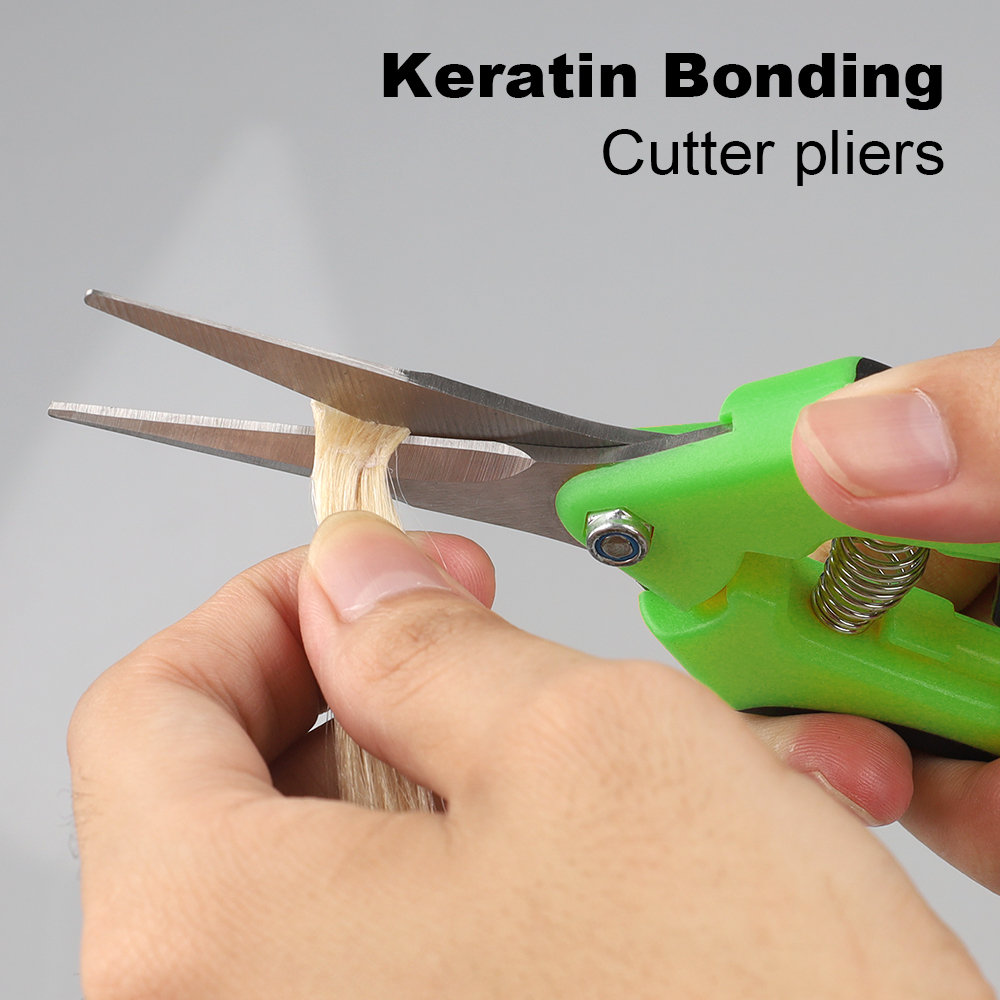 Haarverlängerungszange, Keratin-Bonding-Schneiderzange mit geraden Handscheren aus Edelstahl, Gartenscheren, Klingen