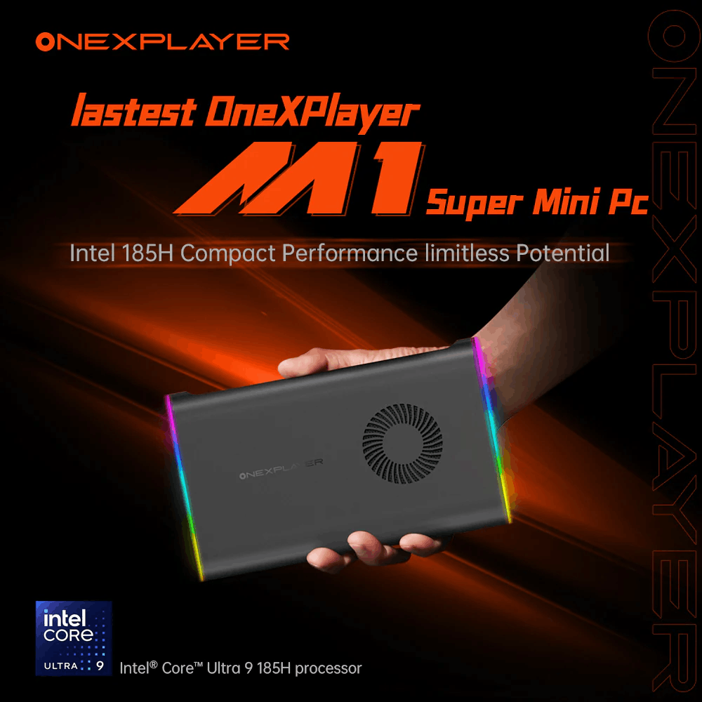OneXPlayer M1 Mini PC World's Most Powerful With Intel Core Ultra 9 185H Processor 5.10 GHz Mobile SSD AI Computer Multi Interfa