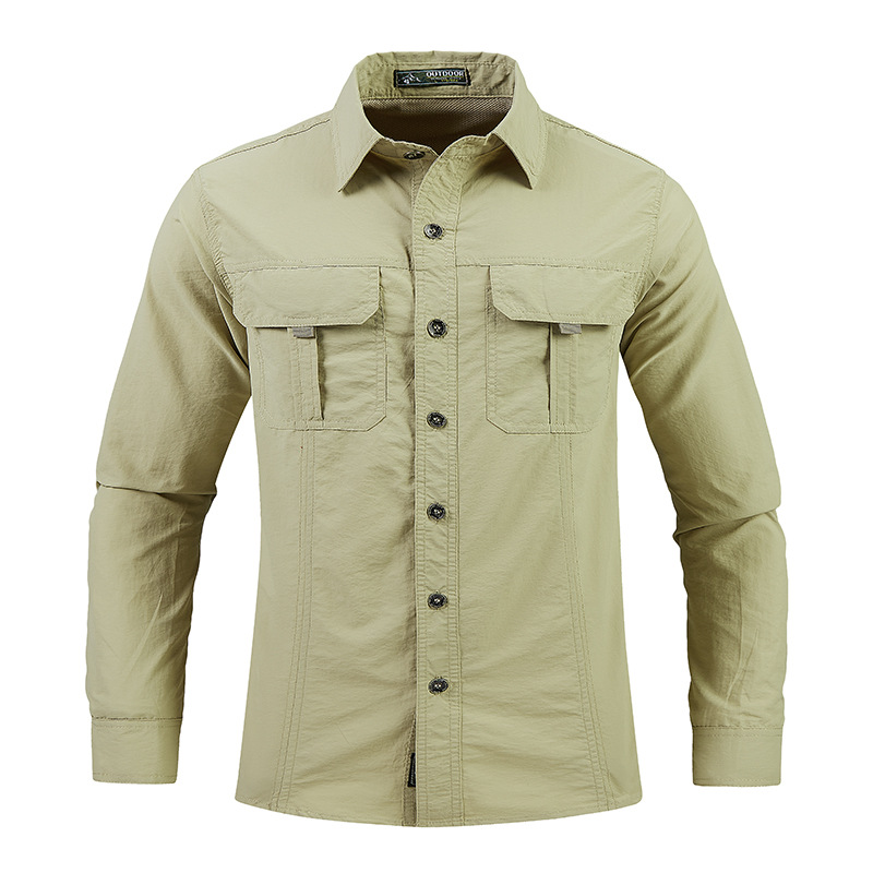Cross border AliExpress long sleeved shirts for men in spring and summer, icy outdoor shirts, quick drying clothes, new men's ov