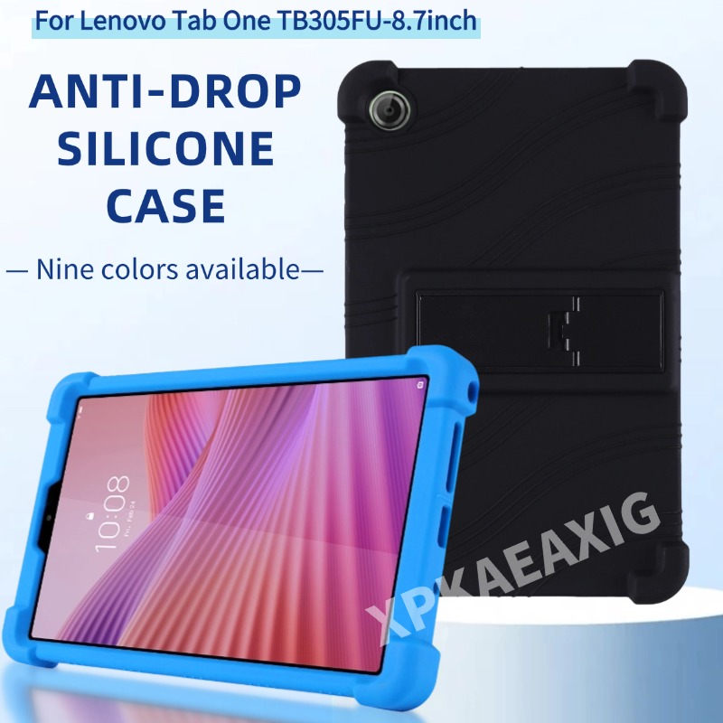 Casing untuk LENOVO Tab One 8.7 Inci Penutup Pelindung Tablet Tablet Android Silikon Lembut Lengan Pelindung Dudukan Dapat Disesuaikan