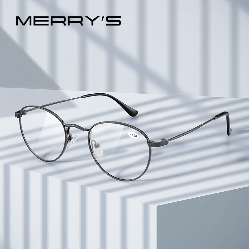 MERRYS DESIGN Retro Minus Anblick Gläser Für Männer Frauen Kurzsichtig Abstand Gläser Blau Licht Blockieren CR-39 Harz Linsen S2448