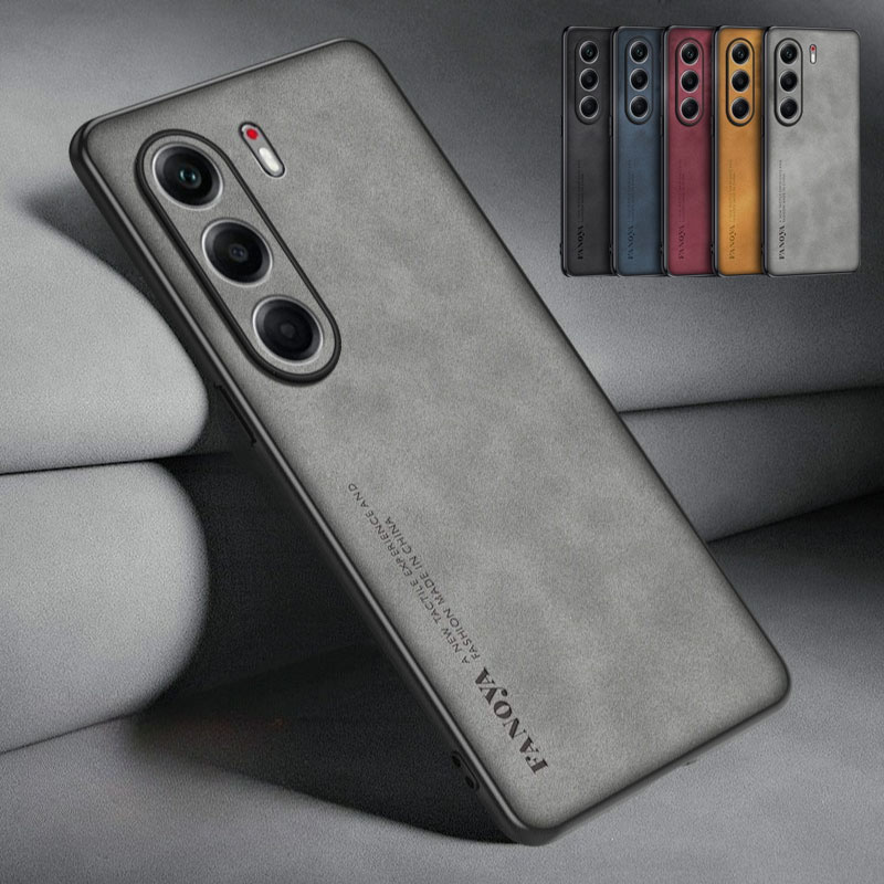 Voor TECNO CAMON 40 Pro Case Schapenvacht PU Leather Cover voor TECNO CAMON 40 40Pro 5G Matte Zachte Siliconen schokbestendige Bumper