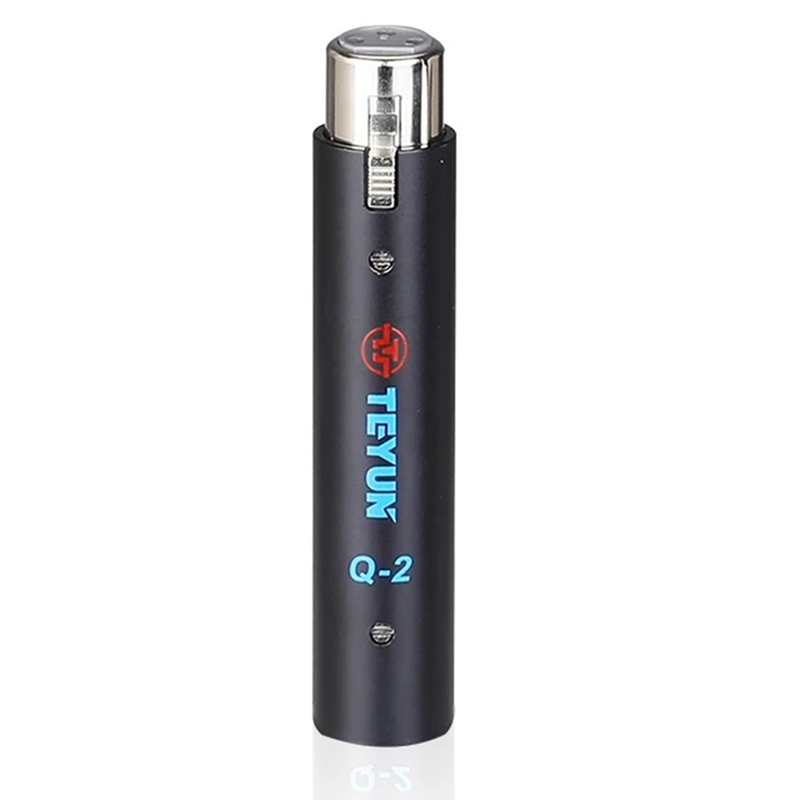 TEYUN 1 PCS Black Q2 Microphone Dynamic Preamplifier 28Db Gain Dynamic Mic Amplifier 48V Metal Structure Q-2 For Live