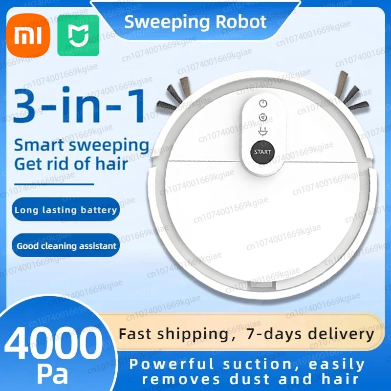 Xiaomi MIJIA 3 で 1 スマート掃除ロボット 4000Pa 家庭用掃除機ペットの毛クリーンマシン掃除とモップ床カーペット