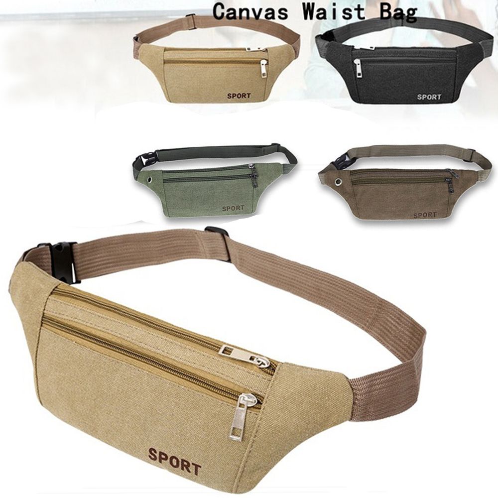 Nieuwe Mode Dames/Heren Heuptaille Rugzakken Met Meerdere Zakken Heuptasje Heuptas Tas Canvas Riemtassen Casual Portemonnee