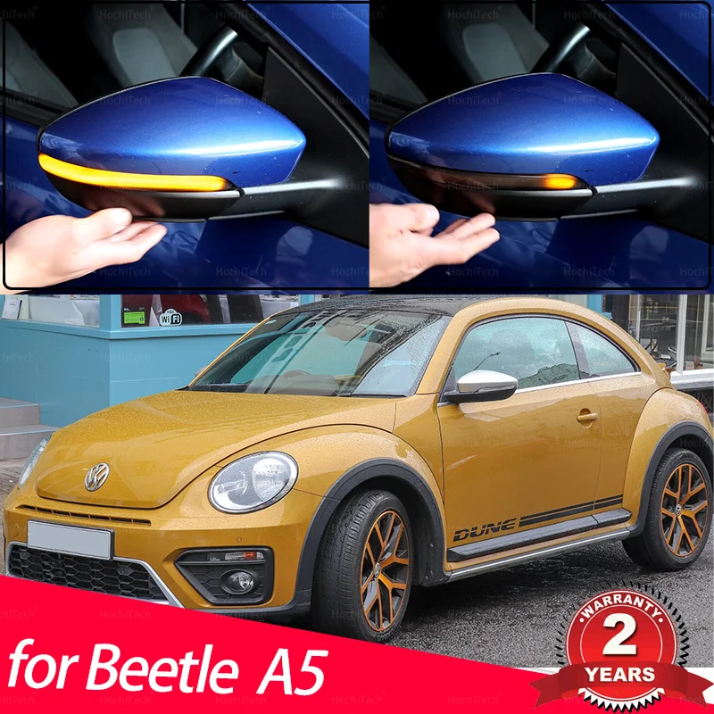 Lusterko boczne LED lusterko wsteczne dynamiczny włączony kierunkowskaz dla volkswagena VW Beetle Kafer Coccinelle Maggiolino Fusca A5 2011-2019