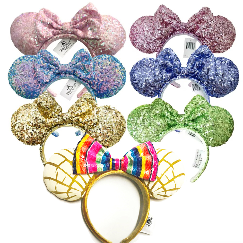 Diadema con orejas de Mickey Mouse de Disney, color puro, plateada, para el 100 aniversario, regalo de cumpleaños, accesorios de cosplay para adultos/niños