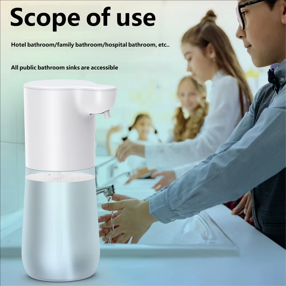 HOMEFISH เซ็นเซอร์อัจฉริยะเครื่องจ่ายสบู่อัตโนมัติ 350 มล. ชาร์จ USB เครื่องจ่ายสบู่โฟมแบบไร้สัมผัสเครื่องเจลทำความสะอาดมือ