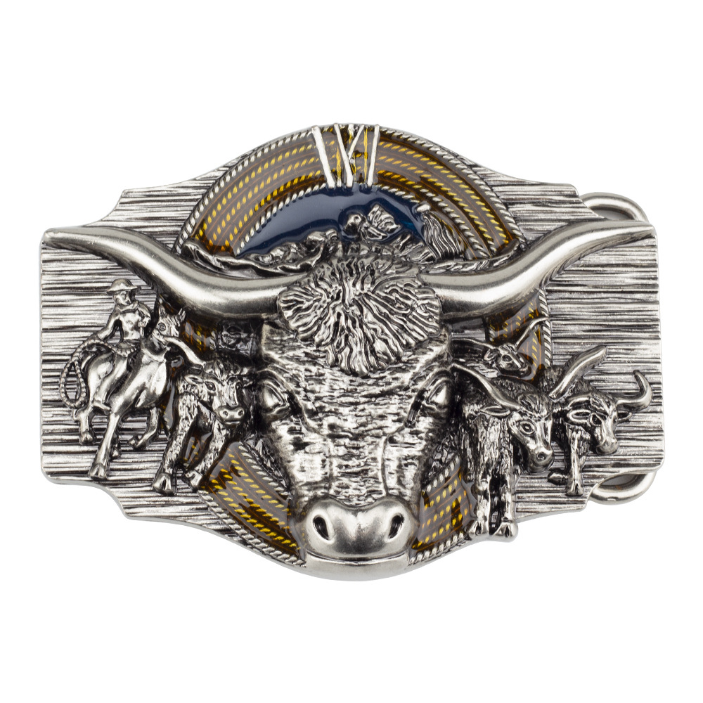 Bison Hoofd Gesp Western Cowboy Stijl Retro Gesp Voor 3.8Cm Breedte Riem